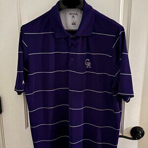 Antigua L Colorado Rockies Purple SS Desert Dry Polo